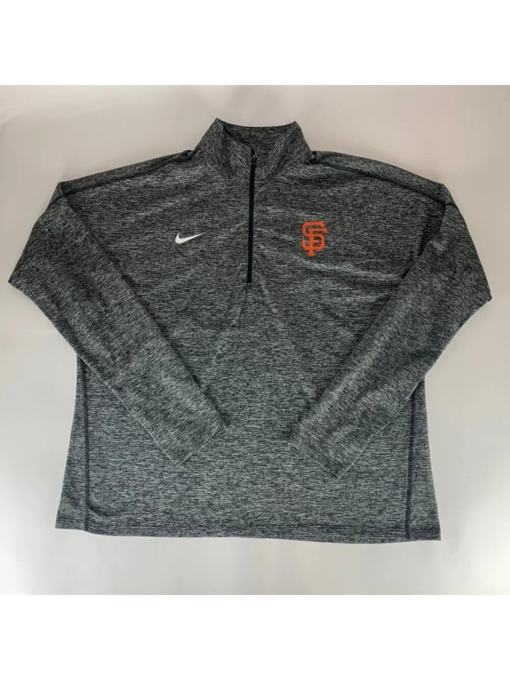 San Francisco Giants Womens Gray Nike Dri Fit 1/4 Zip Athletic Pullover Mens XL